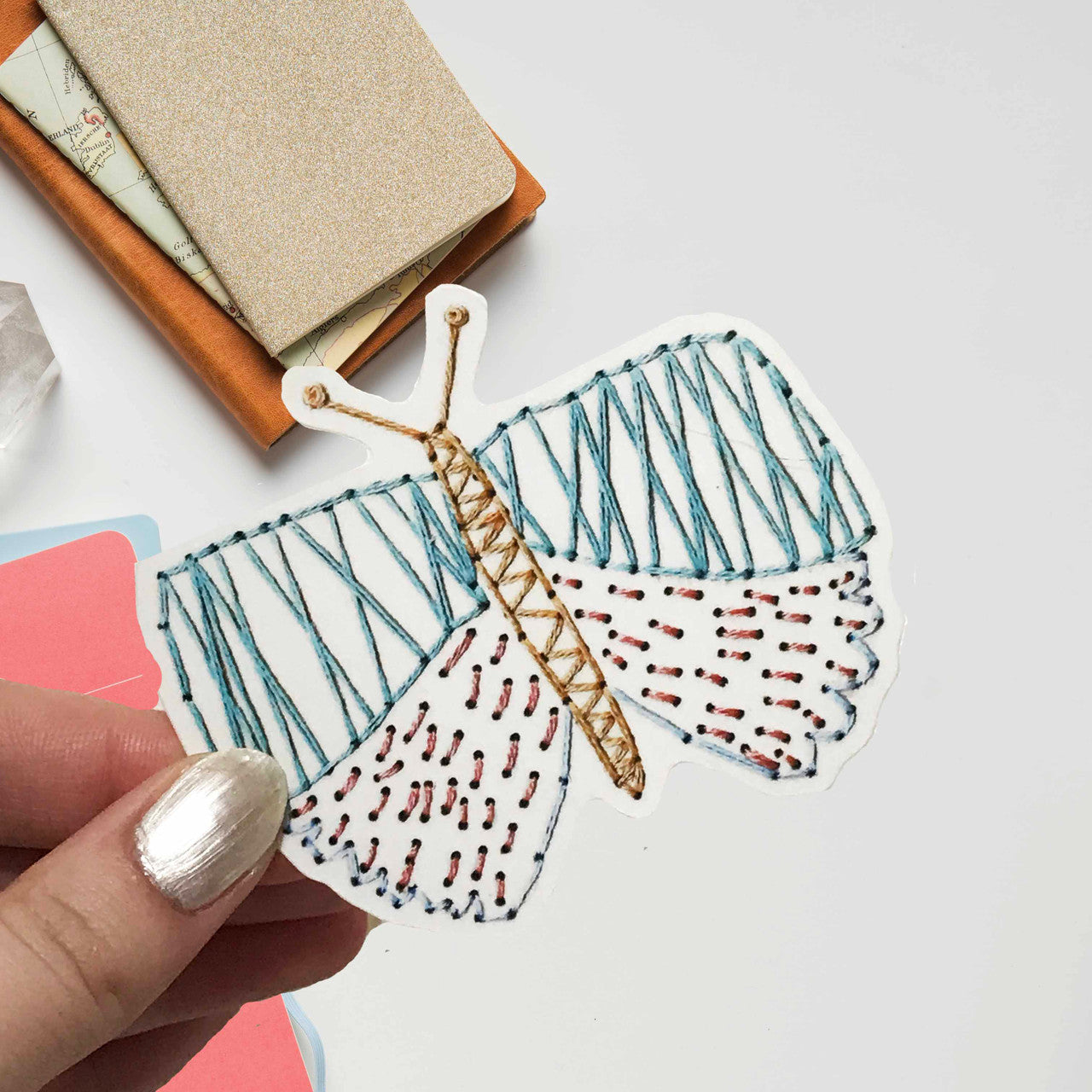 Stitched Butterfly Sticker