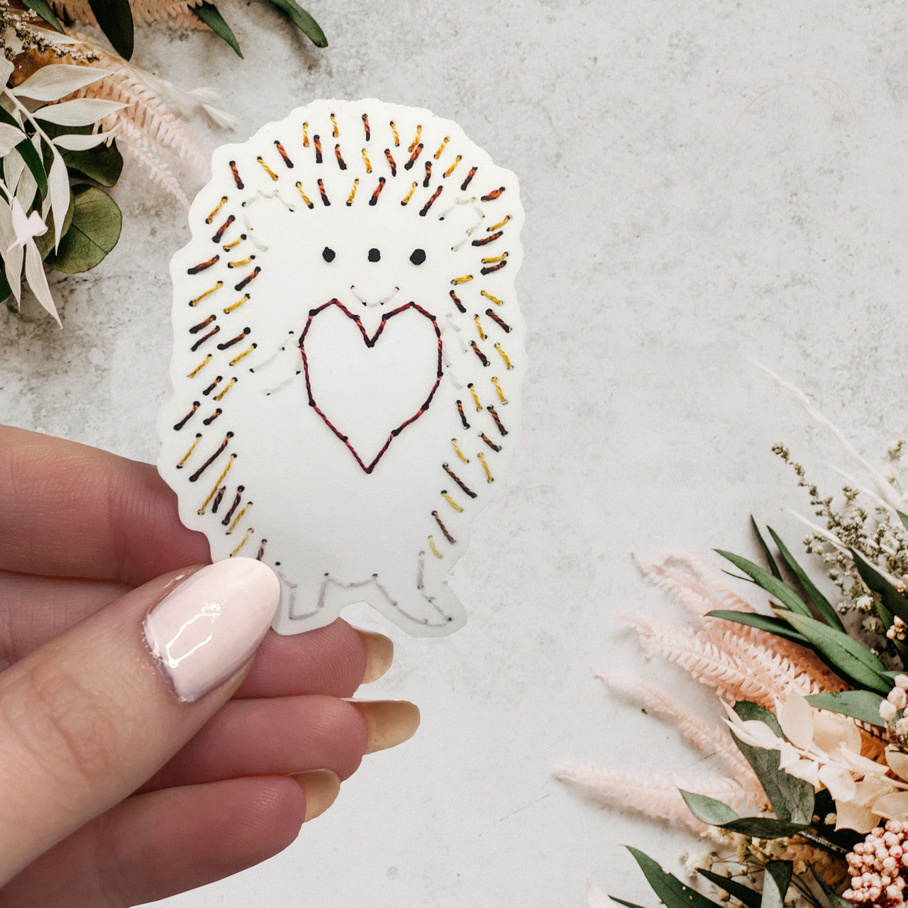 Stitched Hedgehog Love | Sticker