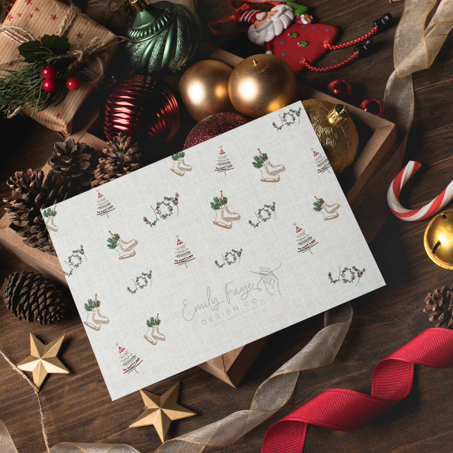 All Over Christmas Printed Card