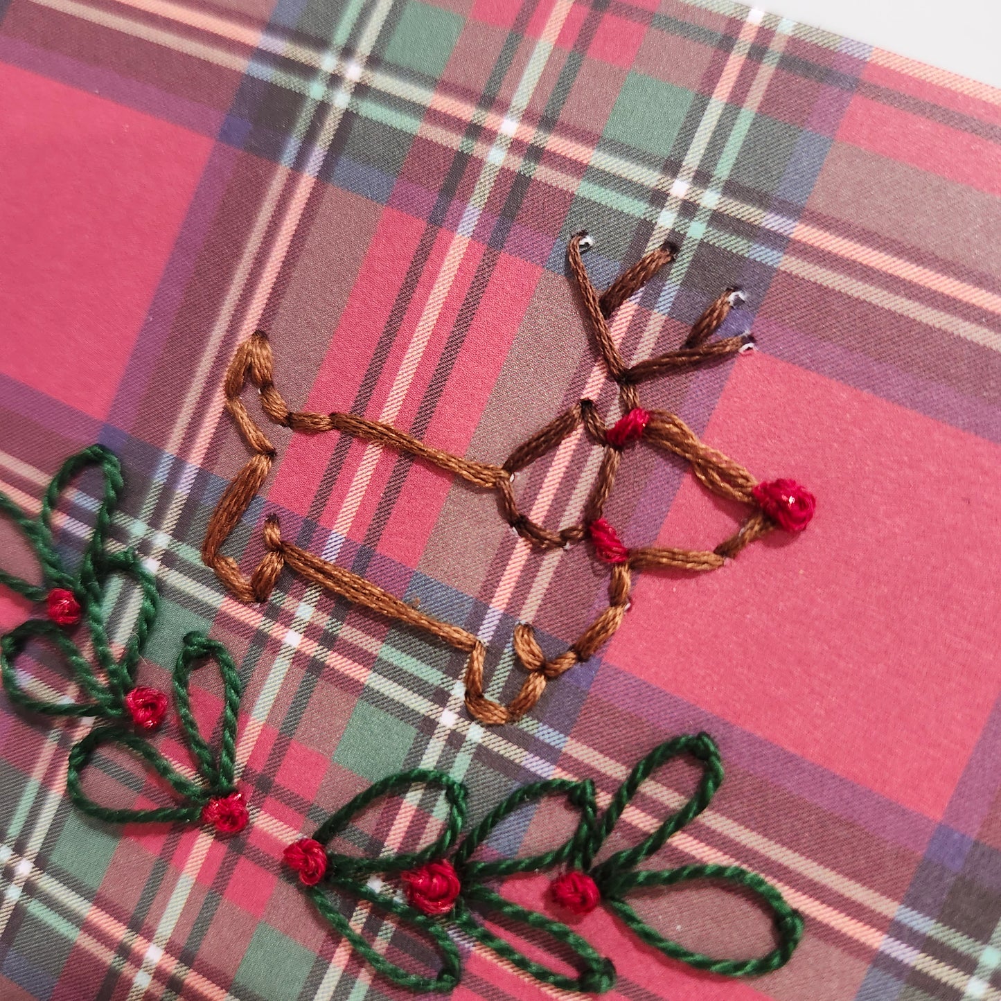 Dachshund Christmas Embroidered Card