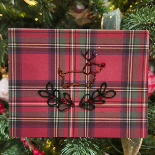 Dachshund Christmas Embroidered Card