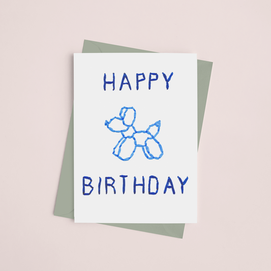 Animal Balloon | Happy Birthday | Printed Card