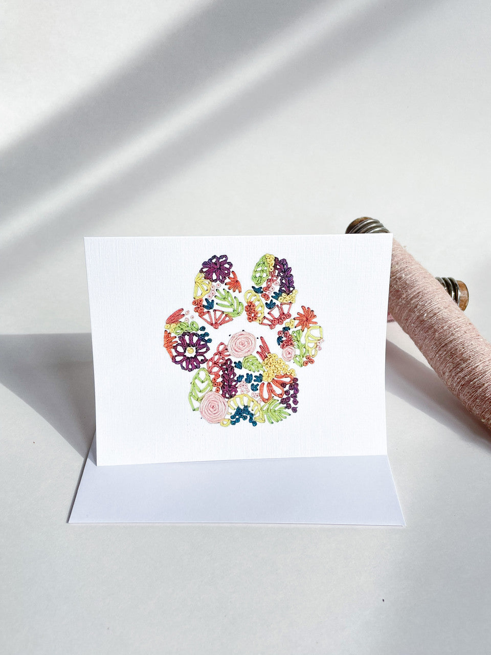Floral Paw Printed Card