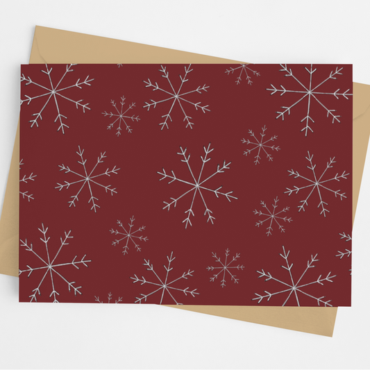 Scattered Snowflakes Printed Card